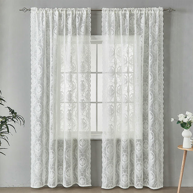 Lace Curtains Sheer Curtain Panels for Living Room Bedroom 2 Panels Rod Pocket