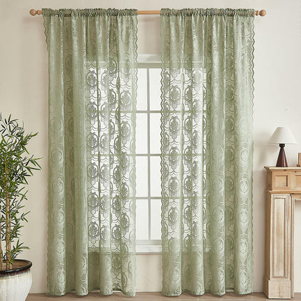 Lace Curtains Sheer Curtain Panels for Living Room Bedroom 2 Panels Rod Pocket