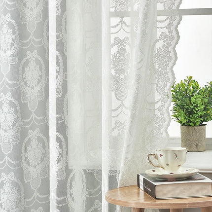 Lace Curtains Sheer Curtain Panels for Living Room Bedroom 2 Panels Rod Pocket
