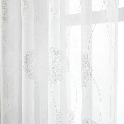 Sheer Curtains for Living Room 2 Panels Set Floral Voile Curtains Rod Pocket