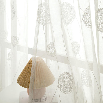 Sheer Curtains for Living Room 2 Panels Set Floral Voile Curtains Rod Pocket