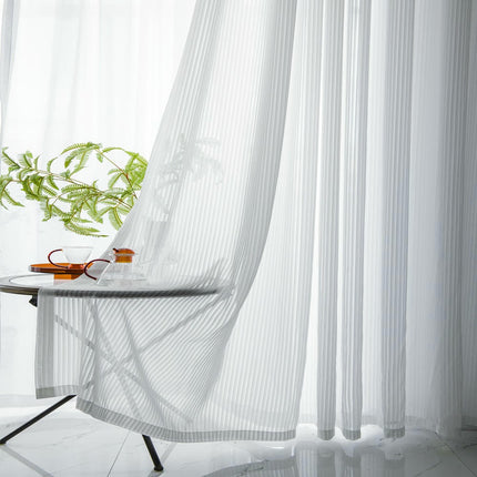 White Sheer Curtains for Bedroom and Living Room, Set of 2  Panels Grommet Tops