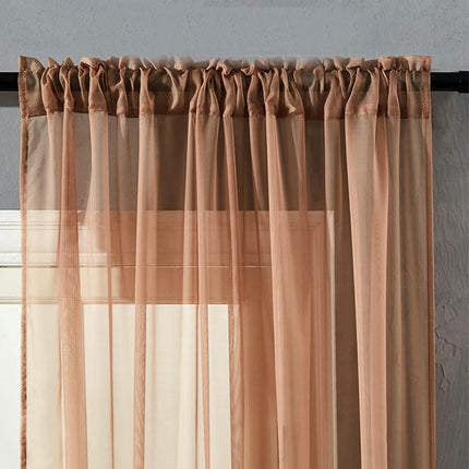2 Panels Sheer Curtains Voile Curtains for Bedroom and Living Room Rod Pocket