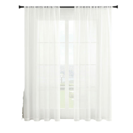 2 Panels White Sheer Curtains for Bedroom Living Room,Window Curtain Rod Pocket