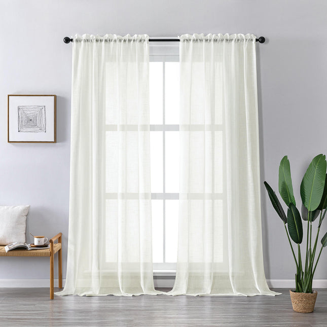 2 Panels Window Voile Panels/Drapes Panels for Bedroom Living Room Rod Pocket