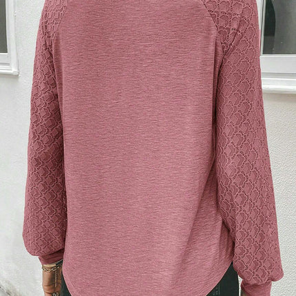 Womens Long Sleeve Shirts Dressy Casual Lace Tops Pleated Fall Fashion Blouses