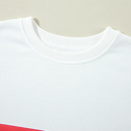 Women's Crewneck Sweatshirts Casual Long Sleeve Color Block Tops