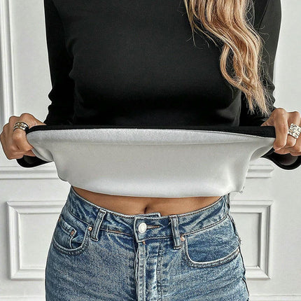 Women's Thermal Turtleneck Shirts Turtle Neck Fleece Lined Long Sleeve Base Layer Tops