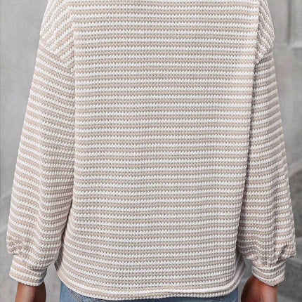 Women's Long Sleeve T Shirts Color Block Crewneck Casual Drop Shoulder Tops