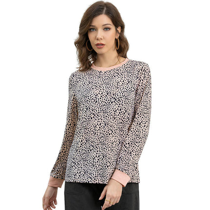 Womens Crewneck print Sweatshirt Casual Loose Fitting Tops Long Sleeve T Shirt