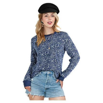 Womens Crewneck print Sweatshirt Casual Loose Fitting Tops Long Sleeve T Shirt