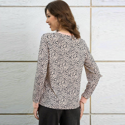 Womens Crewneck print Sweatshirt Casual Loose Fitting Tops Long Sleeve T Shirt