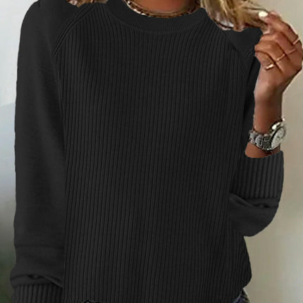 Women's Crew Neck Pullover Sweater Knit Long Sleeve Casual Jumper Tops