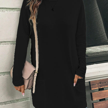 Womens Tunic Tops Long Sleeve Shirts Casual Crewneck Loose T Shirt with Pocket