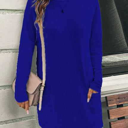 Womens Tunic Tops Long Sleeve Shirts Casual Crewneck Loose T Shirt with Pocket
