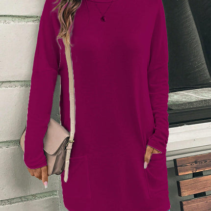 Womens Tunic Tops Long Sleeve Shirts Casual Crewneck Loose T Shirt with Pocket