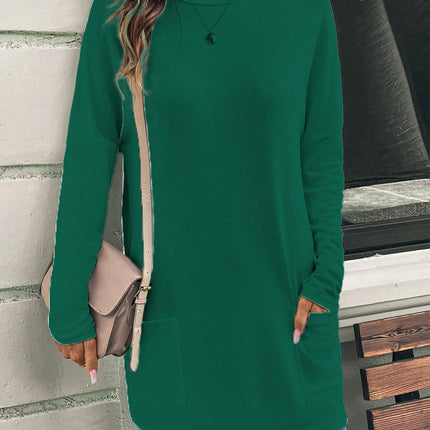 Womens Tunic Tops Long Sleeve Shirts Casual Crewneck Loose T Shirt with Pocket 1
