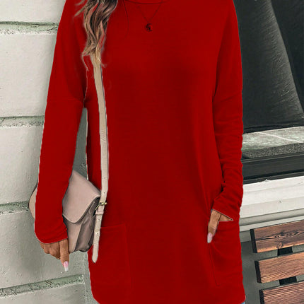 Womens Tunic Tops Long Sleeve Shirts Casual Crewneck Loose T Shirt with Pocket