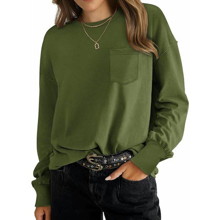 Womens Long Sleeve Shirts Crewneck Casual Trendy T Shirts Tops