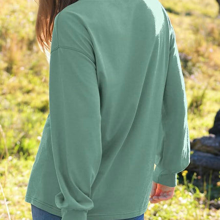 Womens Long Sleeve Shirts Crewneck Casual Trendy T Shirts Tops