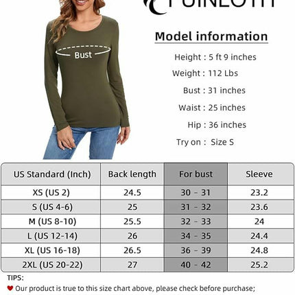 Womens Long Sleeve Crewneck Casual T Shirts Slim Basic Shirts Slim Fitted Tops