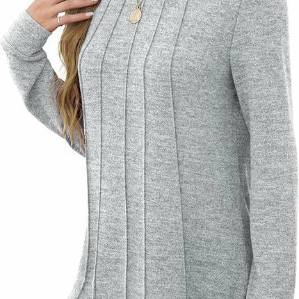 Women's Long Sleeve Shirts Knit Loose Crew Neck Basic Solid Tunic Tops