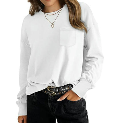 Womens Long Sleeve Tops Crew Neck Loose Fit Fall Casual T Shirts