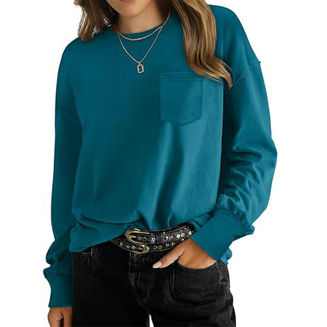 Womens Long Sleeve Tops Crew Neck Loose Fit Fall Casual T Shirts
