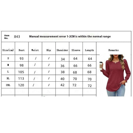 Long Sleeve T Shirts for Women Casual Crew Neck Texture Loose Fit Tops