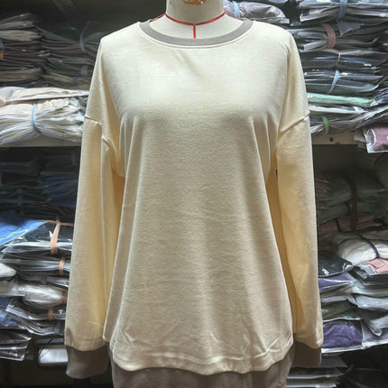 Womens Crewneck Color Block Sweatshirts Long Sleeve Loose Casual Tops