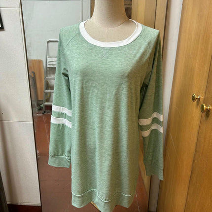 Womens Casual Fashion Color Block T Shirts Long Sleeve Crewneck Tunic Tops