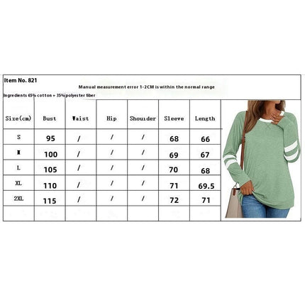 Womens Casual Fashion Color Block T Shirts Long Sleeve Crewneck Tunic Tops