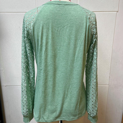 Blouses for Women Dressy Casual Lace Long Sleeve Tops Casual Crew Neck T Shirts