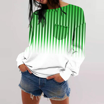 Womens Crewneck Sweatshirt Casual Loose Fit Print Tops Long Sleeve T Shirt