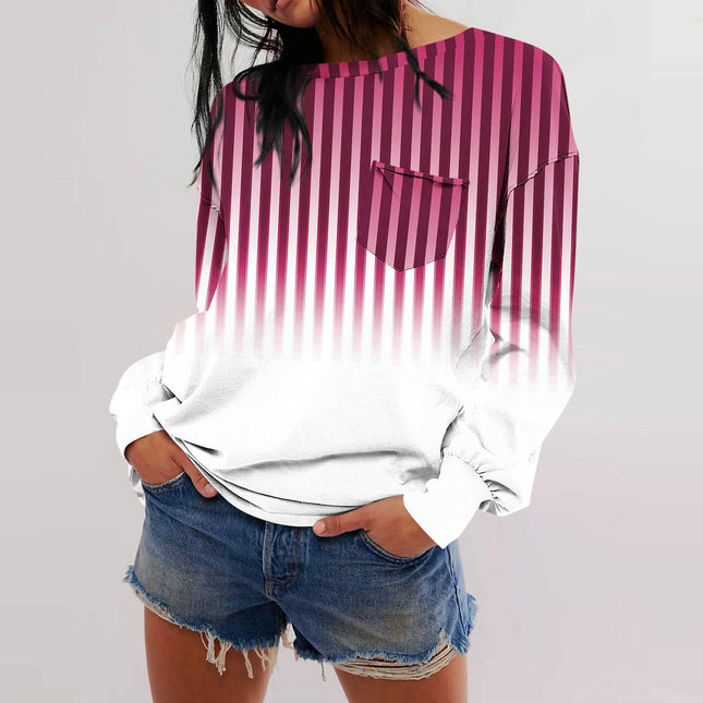 Womens Crewneck Sweatshirt Casual Loose Fit Print Tops Long Sleeve T Shirt