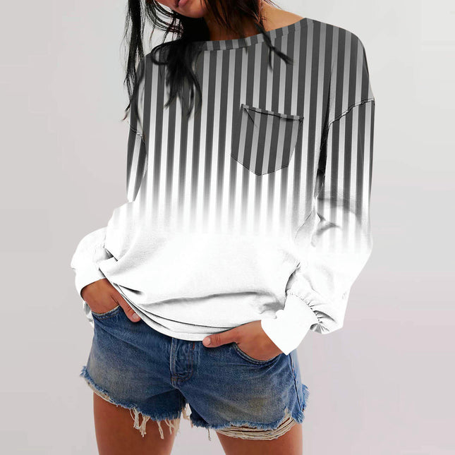 Womens Crewneck Sweatshirt Casual Loose Fit Print Tops Long Sleeve T Shirt