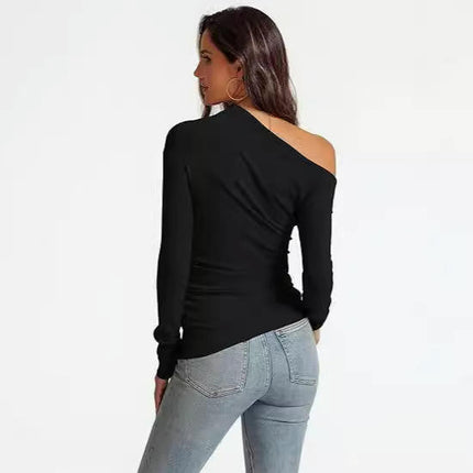 Women's Off The Shoulder T Shirt Long Sleeve Slim Fitted Going Out Top