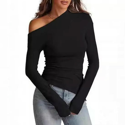Women's Off The Shoulder T Shirt Long Sleeve Slim Fitted Going Out Top