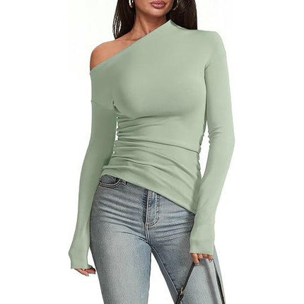 Women's Off The Shoulder T Shirt Long Sleeve Slim Fitted Going Out Top
