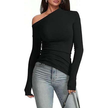 Women's Off The Shoulder T Shirt Long Sleeve Slim Fitted Going Out Top