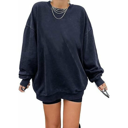 Womens Crewneck Long Sleeve Casual Loose Sweatshirt Oversized Tops Shirts
