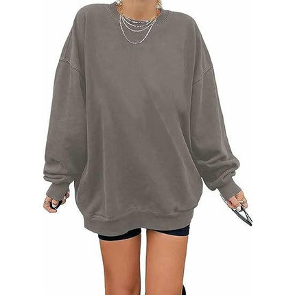 Womens Crewneck Long Sleeve Casual Loose Sweatshirt Oversized Tops Shirts