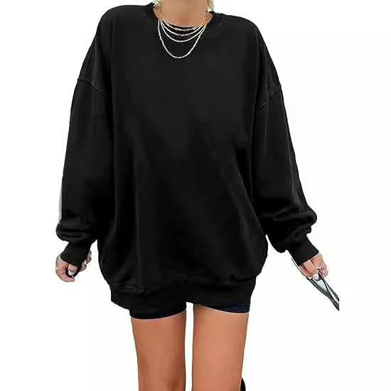 Womens Crewneck Long Sleeve Casual Loose Sweatshirt Oversized Tops Shirts