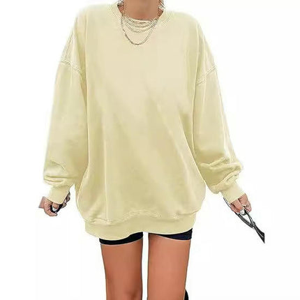 Womens Crewneck Long Sleeve Casual Loose Sweatshirt Oversized Tops Shirts