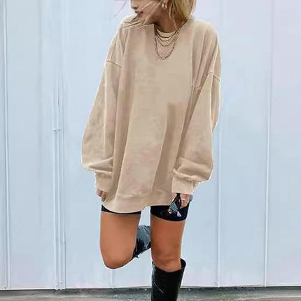 Womens Crewneck Long Sleeve Casual Loose Sweatshirt Oversized Tops Shirts