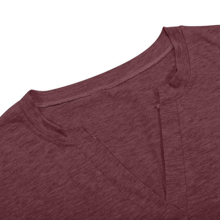 Women's Casual V-Neck T-Shirts Loose Long Sleeve Tops Tunic Blouses