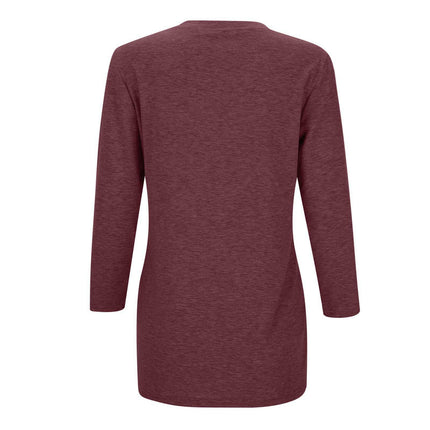 Women's Casual V-Neck T-Shirts Loose Long Sleeve Tops Tunic Blouses
