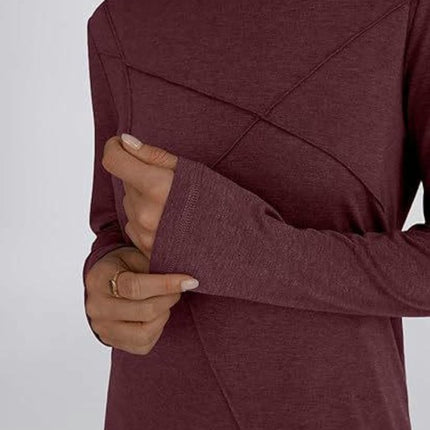 Women's Long Sleeve Tops Dressy Casual Shirts Crew Neck Loose Fit Pleated Blouses