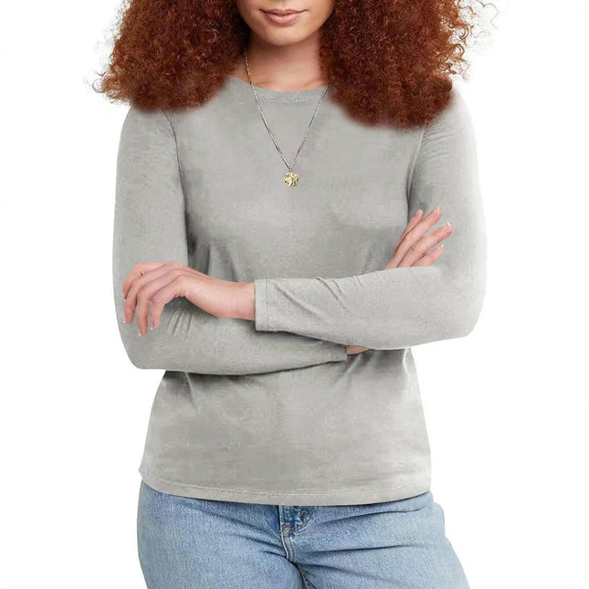 Women Crewneck Long Sleeve Slim Fit T Shirt Going Out Fall Fashion Basic Tops