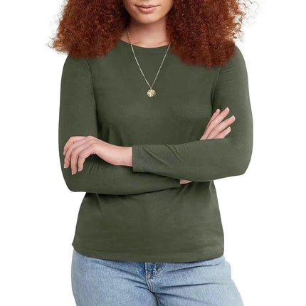 Women Crewneck Long Sleeve Slim Fit T Shirt Going Out Fall Fashion Basic Tops